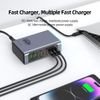 Powertech ������� �������� 2x Usb & 6x USB-C, GaN, 140W, ���� - (PT-1621)