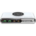 Powertech ������� �������� 2x USB/2x USB-C/wireless, 72W, ������ - (PT-1624)