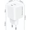 Powertech ��������� ������ USB-C, 100W, GaN, AVS, ������ - (PT-1612)