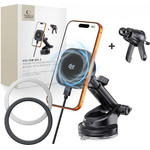 Tech-Protect V20 Arcticboost Magnetic Magsafe Dashboard & Vent Car Mount Wireless Charger 25W QI2.2 BLACK