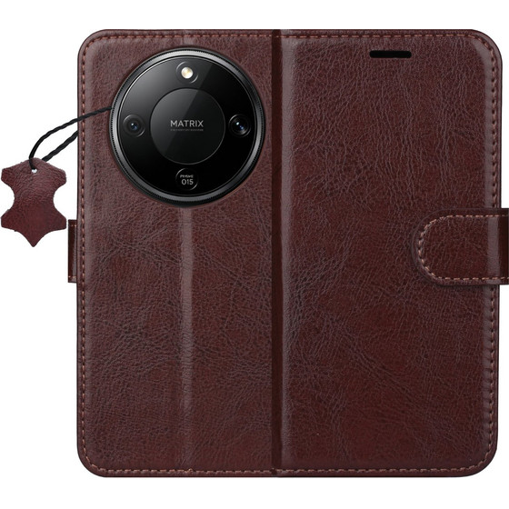 TFO Smart Luxe Leather Case For Honor Magic 8 Lite brown