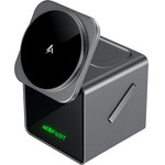 Acefast 22.5W 3-in-1 Inductive Charger With built-In Cable For Smartphone And Smartwatch - Gray - (E34)