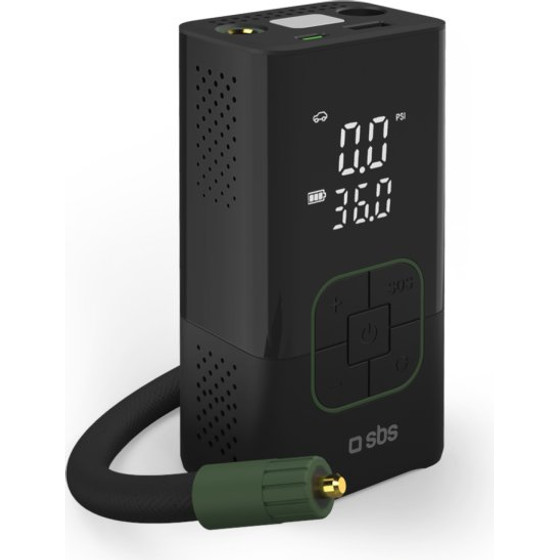 SBS Portable Electric Air Pump Compressor 5W 3600mAh Black - (TEBB3600OUTAPK)