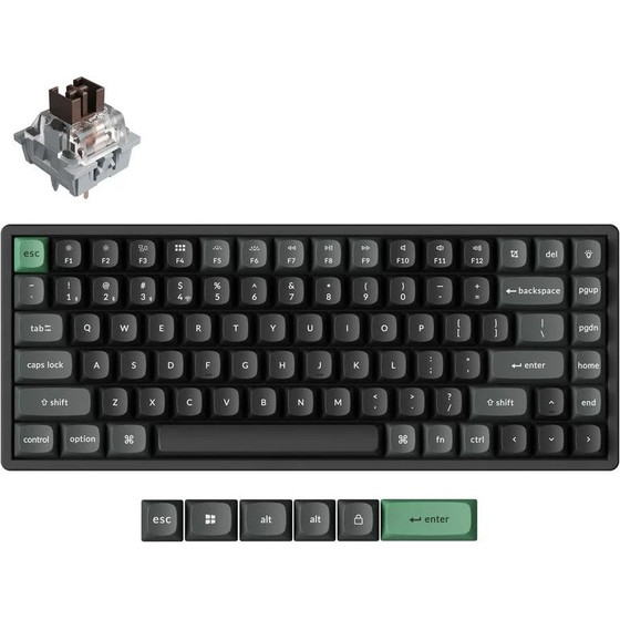 Keychron K2 Ultra Zmk Wireless 8K Mechanical Keyboard Brown Switch (Hot-Swap) 75% Us Layout - (K2U-J3)