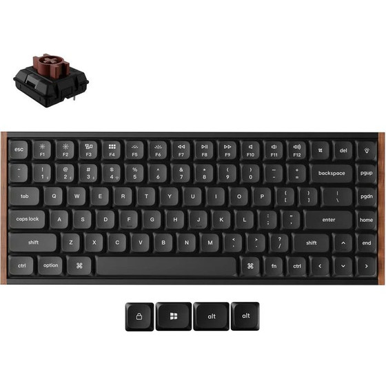 Keychron K3 Ultra Qmk 8K Wireless Mechanical Keyboard Brown Switch Low Profile Wood Fr. 75% - (K3U-H3)