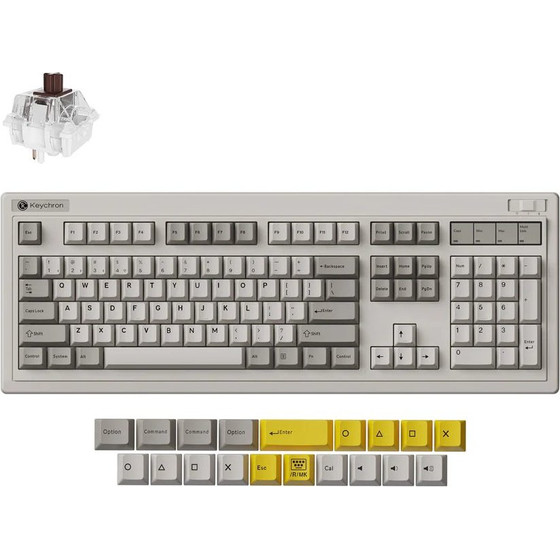Keychron R6 Qmk Wireless Mechanical Keyboard Brown Switch Hot-Swap Rgb 100% Us Retro - (R6-M3)