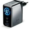 EVERACTIVE Charger Gan 1 x USB, 2 x USB-C Quick Charge 4+ 67W Black - (SC-670Q)
