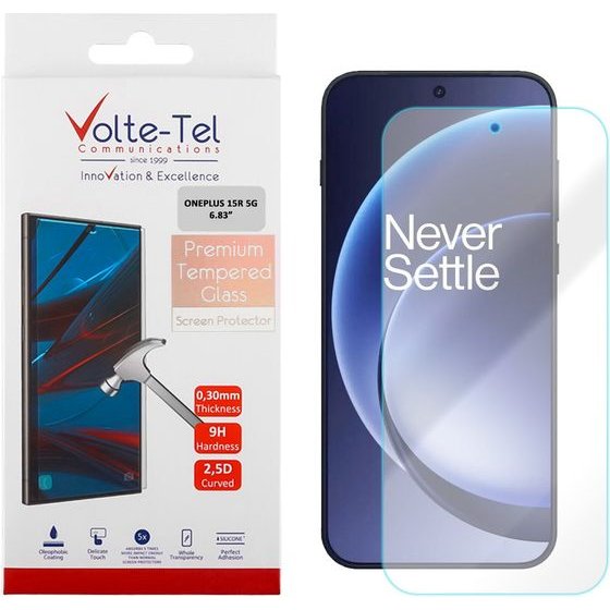 Volte-Tel Tempered Glass Oneplus 15R 5G 6.83in 9H 0.30mm 2.5D Full GLUE