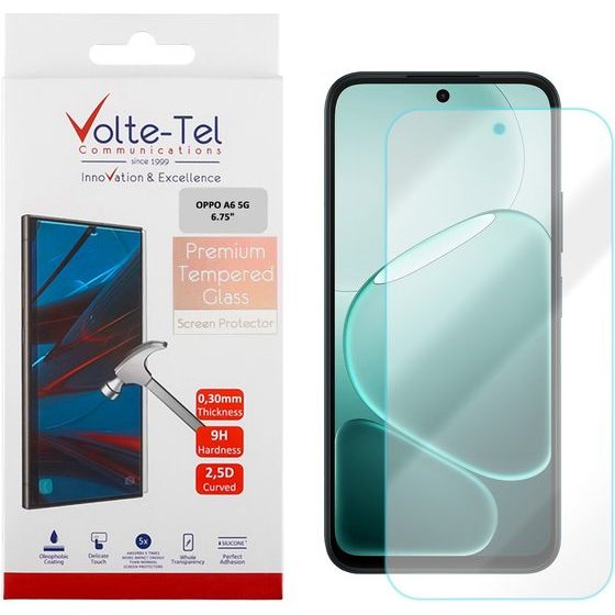 Volte-Tel Tempered Glass Oppo A6 5G 6.75in 9H 0.30mm 2.5D Full GLUE