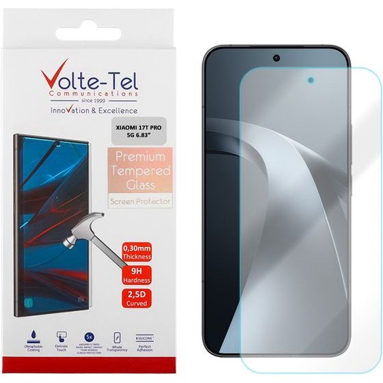 Volte-Tel Tempered Glass Xiaomi 17T Pro 5G 6.83in 9H 0.30mm 2.5D Full GLUE