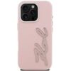 Karl Lagerfeld Case Fw Grained Signature Logo For Iphone 16 Pro Max Pink - (KLHCP16XPGFKSRSP)