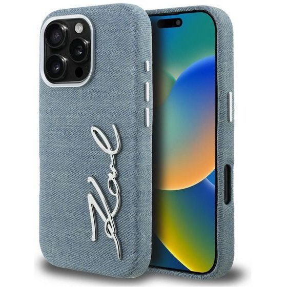 Karl Lagerfeld Case Fw Jeans Signature Logo For Iphone 16 Pro Blue - (KLHCP16LPJFMSVB)