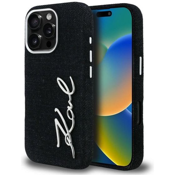 Karl Lagerfeld Case Fw Jeans Signature Logo For Iphone 16 Pro Max Black - (KLHCP16XPJFMSVK)
