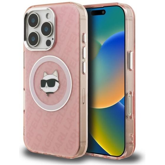 Karl Lagerfeld Case Iml Choupette Head Logo Magsafe For Iphone 16 Pro Pink - (KLHMP16LHMKBCHP)