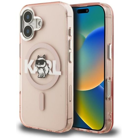 Karl Lagerfeld Case Iml Choupette Sketch Logo Magsafe For Iphone 16 Pink - (KLHMP16SHGCHGKBP)