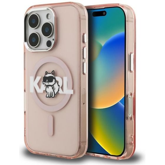 Karl Lagerfeld Case Iml Choupette Sketch Logo Magsafe For Iphone 16 Pro Max Pink - (KLHMP16XHGCHGKBP)