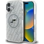 Karl Lagerfeld Case Iml Glitter Karl & Choupette Heads Logo Magsafe For Iphone 16 Grey - (KLHMP16SHMKBKCHG)