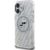 Karl Lagerfeld Case Iml Glitter Karl & Choupette Heads Logo Magsafe For Iphone 16 Grey - (KLHMP16SHMKBKCHG)