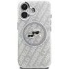 Karl Lagerfeld Case Iml Glitter Karl & Choupette Heads Logo Magsafe For Iphone 16 Grey - (KLHMP16SHMKBKCHG)