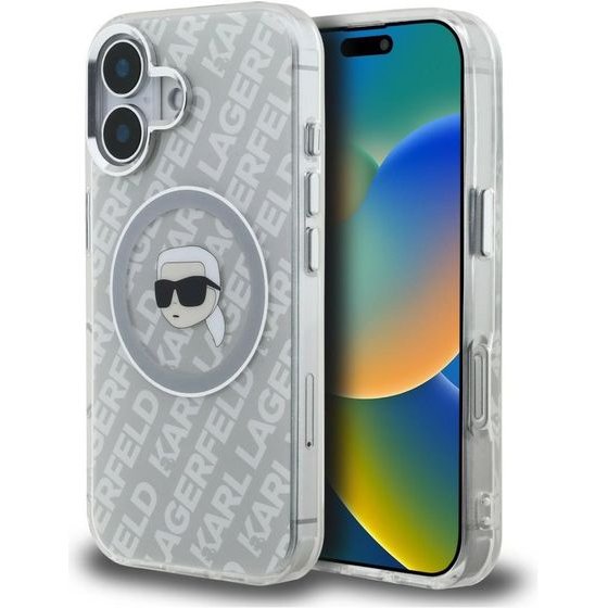Karl Lagerfeld Case Iml Karl Head Logo Magsafe For Iphone 16 Gray - (KLHMP16SHMKBKHG)