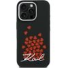 Karl Lagerfeld Case Silicone Heart Sign Logo Magsafe For Iphone 16 Pro Black - (KLHMP16LSMHBKSK)