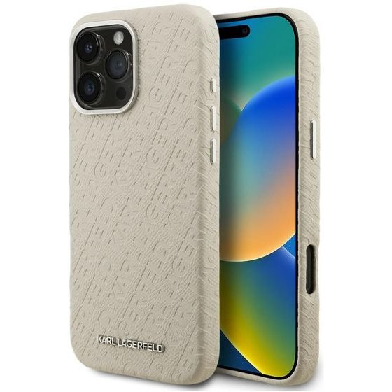 Karl Lagerfeld Fw Stamped Karl Magsafe Case For Iphone 16 Pro Max Beige - (KLHMP16XPGKLFOFE)