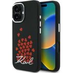 Karl Lagerfeld Silicone Heart Sign Logo Magsafe Case For Iphone 16 Black - (KLHMP16SSMHBKSK)