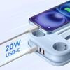 Orico AP3 20W Gan 5in1 Power Strip 2x Ac + 2x USB-A + 1x USB-C - Blue -AP3-2A2U1C-PRO-EU-Bl - (ORICO-AP3-2A2U1C-PRO-EU-BL-HU)