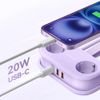 Orico AP3 20W Gan 5in1 Power Strip 2x Ac + 2x USB-A + 1x USB-C - Purple -AP3-2A2U1C-PRO-EU-Pu - (ORICO-AP3-2A2U1C-PRO-EU-PU-HU)