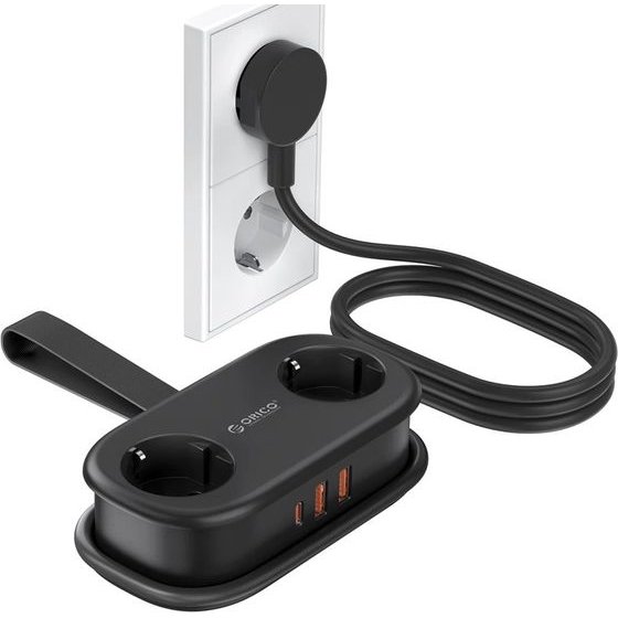 Orico App 15.5W 5in1 Power Strip 2x Ac + 2x USB-A + 1x USB-C - Black -AP3-2A2U1C-PRO-EU-Bk - (ORICO-AP3-2A2U1C-PRO-EU-BK-HU)