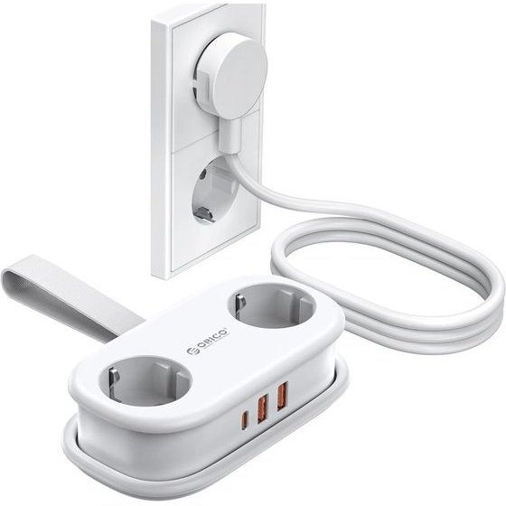 Orico App 15.5W 5in1 Power Strip 2x Ac + 2x USB-A + 1x USB-C - White -AP3-2A2U1C-PRO-EU-Wh - (ORICO-AP3-2A2U1C-PRO-EU-WH-HU)