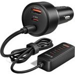 Orico Chargeclip 108W Car Charger 2x USB-A + 4x USB-C With Clip - Black -CC-90-2A4C - (ORICO-CC-90-2A4C-BK-EP-HU)
