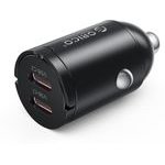 Orico Miniring 30W 2x USB-C Car Charger - Black -MR-30-2C - (ORICO-MR-30-2C-BK-EP-HU)