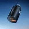 Orico Miniring 30W USB-A + USB-C Car Charger - Black -MR-30-1A1C - (ORICO-MR-30-1A1C-BK-EP-HU)