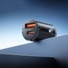 Orico Miniring 30W USB-A + USB-C Car Charger - Black -MR-30-1A1C - (ORICO-MR-30-1A1C-BK-EP-HU)