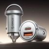 Orico Miniring Pro 45W USB-A + USB-C Car Charger - Silver -MR-45-1A1C - (ORICO-MR-45-1A1C-SV-EP-HU)