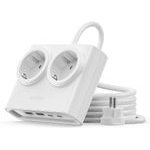 Orico PDC25 25W 6in1 Power Strip 2x Ac + 2x USB-A + 2x USB-C - White -PDC25-2A2U2C-EU-WH-Ep - (ORICO-PDC25-2A2U2C-EU-WH-EP-HU)