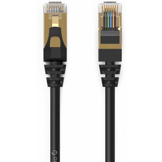 Orico PUG-C7 CAT7 10GBps RJ45 Ethernet Network Cable Internet Lan Round 3m - Black -PUG-C7-30-BK-Ep - (ORICO-PUG-C7-30-BK-EP-HU)