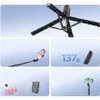 Orico Selfie Stick SPN100 1/4 Tripod For Phone Camera With 360 Degree Rotation Bluetooth 5.2 - Black -SPN100-BK-Bp - (ORICO-SPN100-BK-BP-HU)