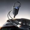 Orico Twin Reach 45W USB-A + USB-C Car Charger With Two Retractable USB-C Cables - Black -TR-45-1A3C - (ORICO-TR-45-1A3C-BK-EP-HU)