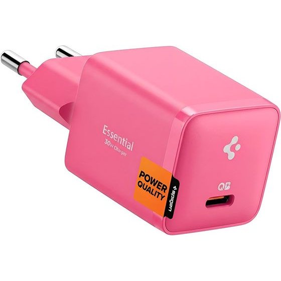 Spigen - Wall Charger Arcstation Essential EE301EU - Type-C, Quick Charge, PD30W - Pink - (ACH10449)