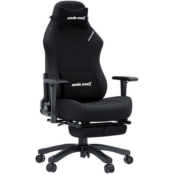 Anda Seat Gaming Chair Luna Pro Black Fabric w/Footrest - (AD18T-44-B-F)