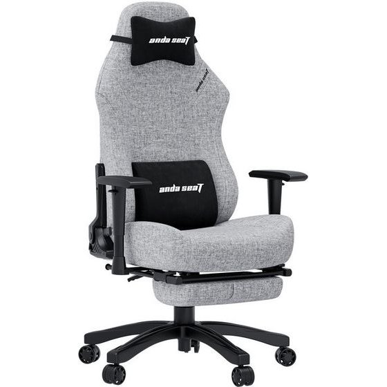 Anda Seat Gaming Chair Luna Pro Grey Fabric w/Footrest - (AD18T-44-G-F)