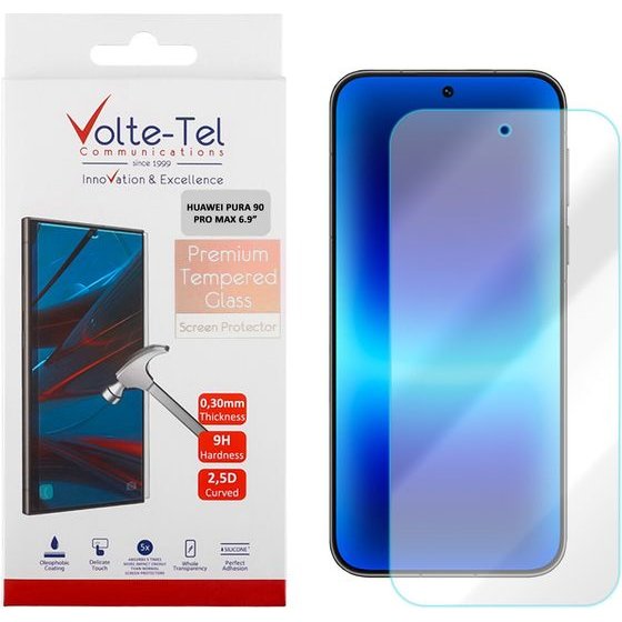Volte-Tel Tempered Glass Huawei Pura 90 Pro Max 6.9in 9H 0.30mm 2.5D Full GLUE