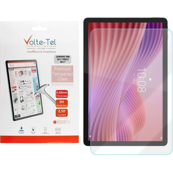Volte-Tel Tempered Glass Lenovo Tab 10.1 TB311 10.1in 9H 0.30mm 2.5D Full GLUE