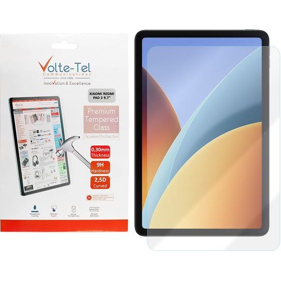 Volte-Tel Tempered Glass Xiaomi Redmi Pad 2 9.7in 9H 0.30mm 2.5D Full Glue Full COVER