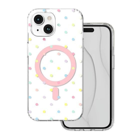 TFO Bubble Dots Mag Case For Iphone 15 6,1'' white
