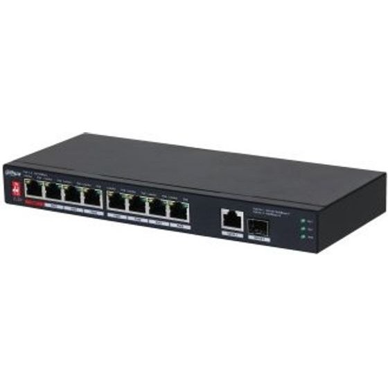 Dahua Technology Poe Unmanaged Gigabit Ethernet (10/100/1000) Power Over Ethernet (PoE) Black - (PFS3110-8ET1GT1GF-96)