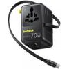 Baseus Wall Charger Travel Enercore CG11, 70W, 10A, 1 x USB-C - 2 x Schuko - 2 x USB-A, With USB-C Cable, Black - (E0307E00)