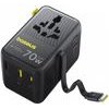 Baseus Wall Charger Travel Enercore CG11, 70W, 10A, 1 x USB-C - 2 x Schuko - 2 x USB-A, With USB-C Cable, Black - (E0307E00)